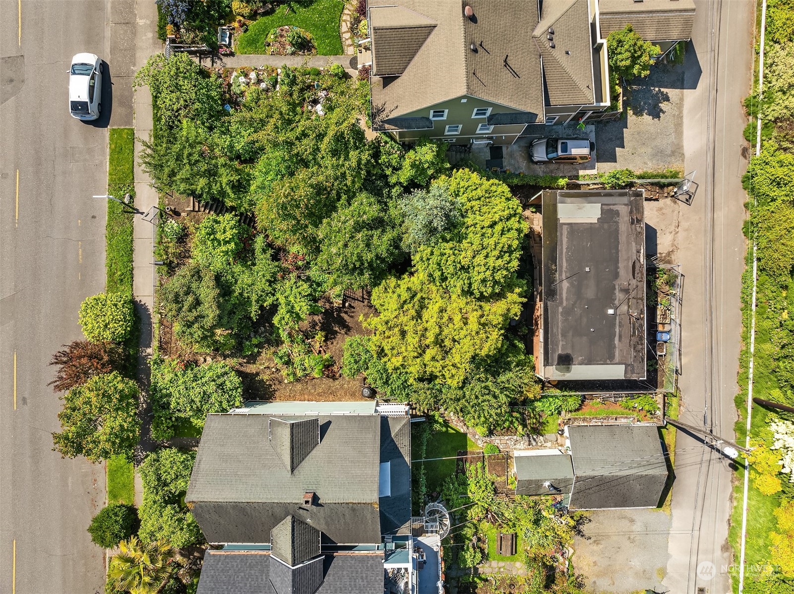 An aerial view of a North Sound property lot, illustrating investment potential